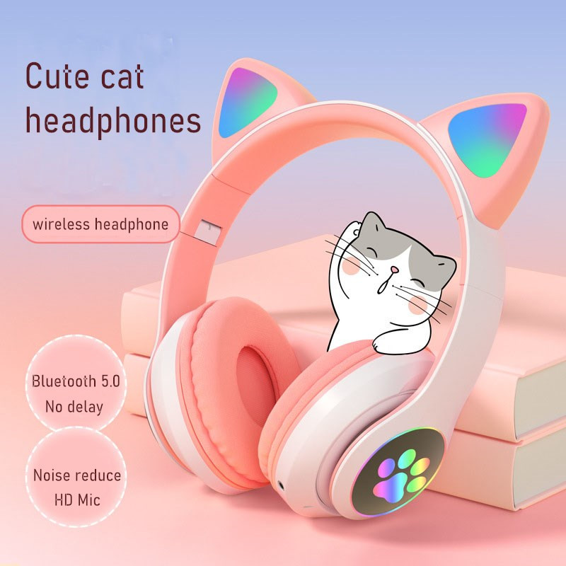 Flashing LED Cute Cat Ears Hea - огляд і ціна Cat Ear Bluetooth Headset Led