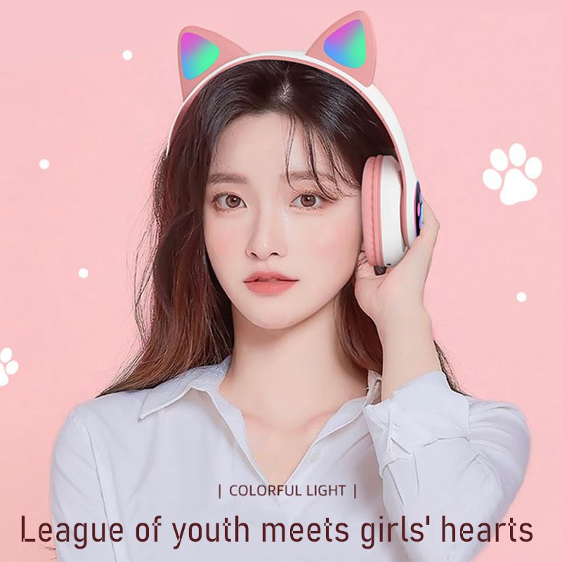 Flashing LED Cute Cat Ears Hea - огляд і ціна Cat Ear Bluetooth Headset Led