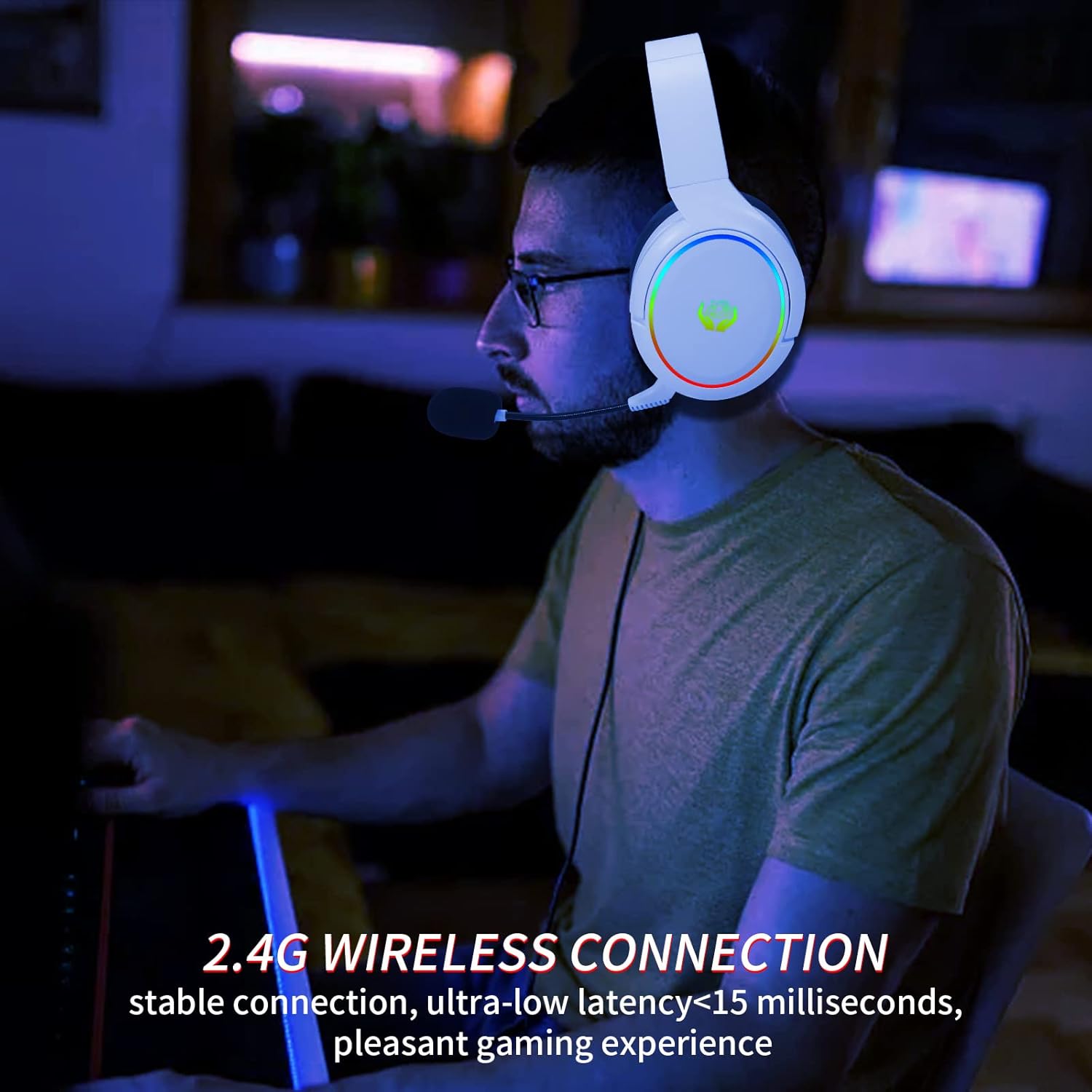 HUO JI 2.4G/Bluetooth Wireless - огляд і ціна Gaming Headset With Mic Rgb