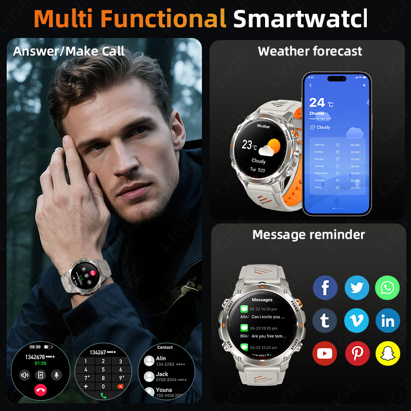 LIGE Rugged GPS Track Smart Wa - огляд і ціна Smartwatches