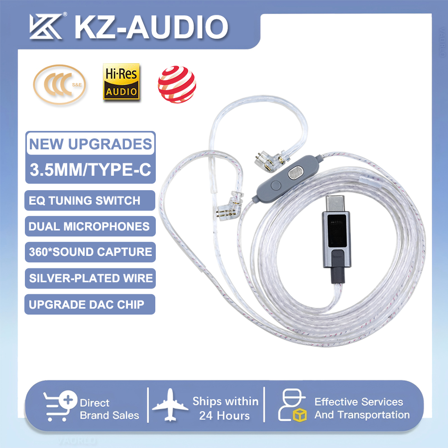 NEW KZ M2 Dual Microphone Silv - огляд і ціна Type C Wired Earphones With Mic