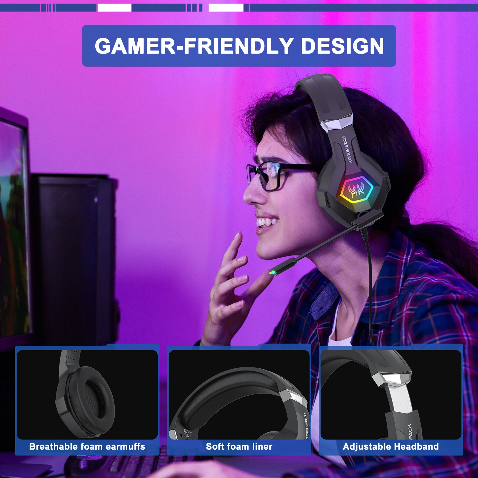 Wired Gaming Headset with 7.1  - огляд і ціна Gaming Headset With Mic Rgb